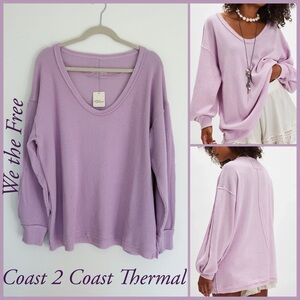 NWT Free People We The Free Coast 2 Coast Thermal Blush Lilac Size XS Oversized